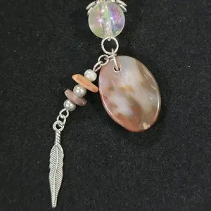 Feather and Stone Rearview Mirror Hanger