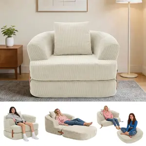 3-in-1 Floor Sofa Bed – Convertible Fold Out Couch, Boneless Lounger Chair with Backrest, Comfy Floor Couch for Living Room, Bedroom, Dorm, Small Spaces