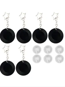 Mini Vinyl Record Keychain with NFC, Music Keychain, Kpop Fan Gift, Yk2 Bag Decor, Cute Star Buckle Backpack Jewelry, Keychain for Bags, Vinyl Keychains, Round