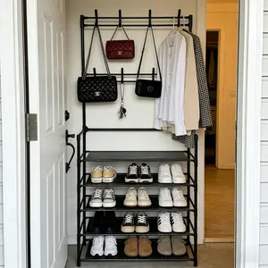 5 Tier Entryway Shoe Rack Space Saving Storage Organizer for Closet Hallway Valentines Day Gift for Family