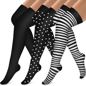 【YOOHOL】Thigh High Compression Socks 3-Pack (Over the Knee) – Graduated Support Socks for Women & Men | All-Day Comfort for Long Standing, Travel & Running