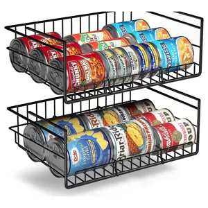 Sorbus 2-Pack Under Cabinet Can Storage Shelf with Dividers