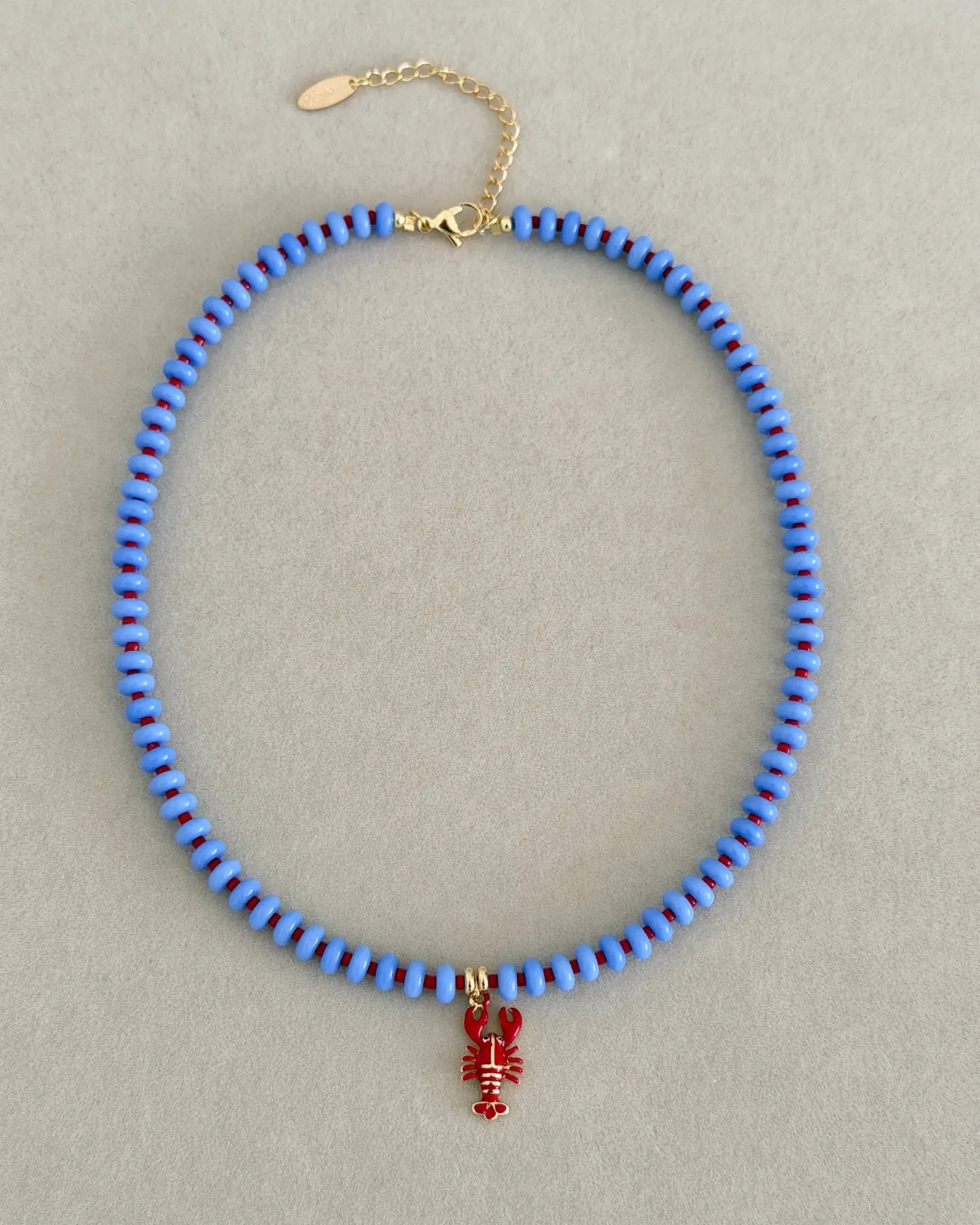 Lobster Charm Beaded Necklace
