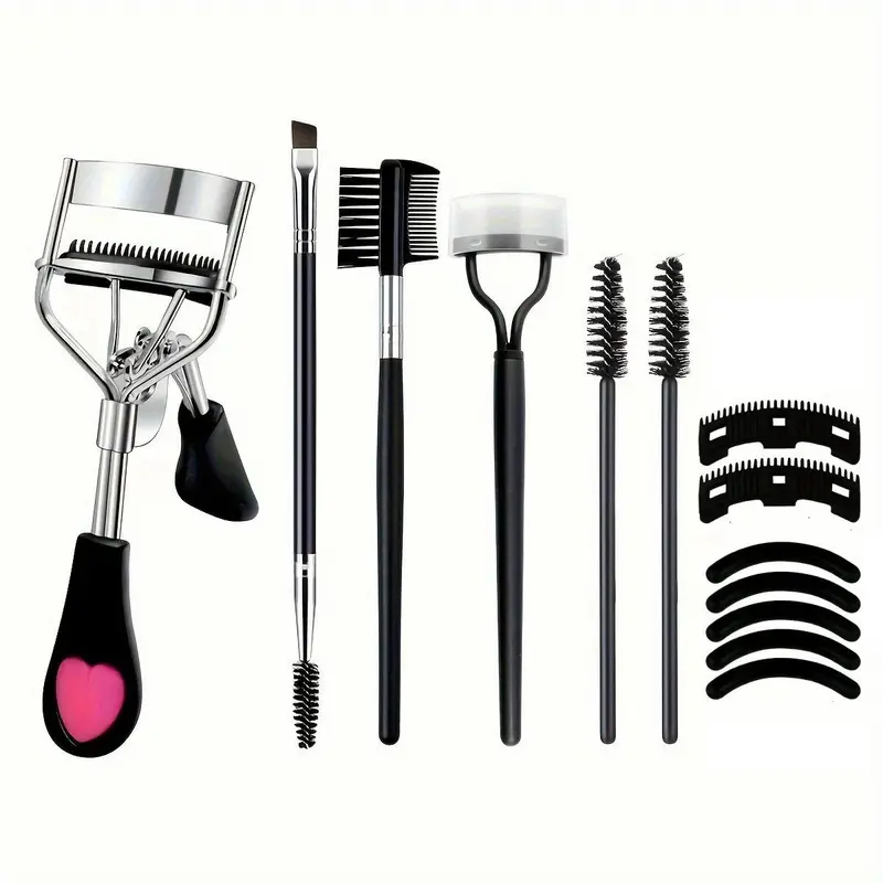 Eyelash Curling Tools Set (13pcs/set), Curling Lashes, Beauty Lash Curler, Eyelash Curler & Silicone Pad & Eyelash Brush & Eyelash Steel Comb & Spiral Comb, Eyelash Extension Tool for Women, Eyelash Curlers Pad