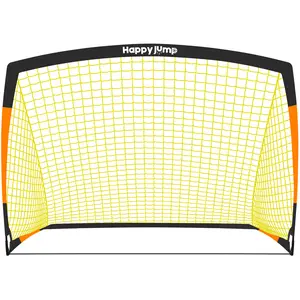 Happy Jump Portable Soccer Goal 7x5ft Pop up Soccer Net for Backyard Training, 1 Pack, Orange