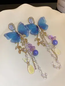 Elegant Butterfly Shaped Earrings, Durable 925 Silver Color Pins, Ideal Gift for Women & Girls, Perfect for Daily Wear