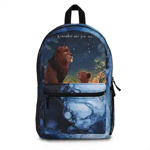 Dark blue marble lion king Backpack “be who you are”