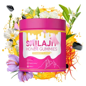 Women's Honey Gummies Complex Mineral Supplement with Shilajit Asparagus & Saffron Boost Energy Balance Hormones Strawberry Flavor