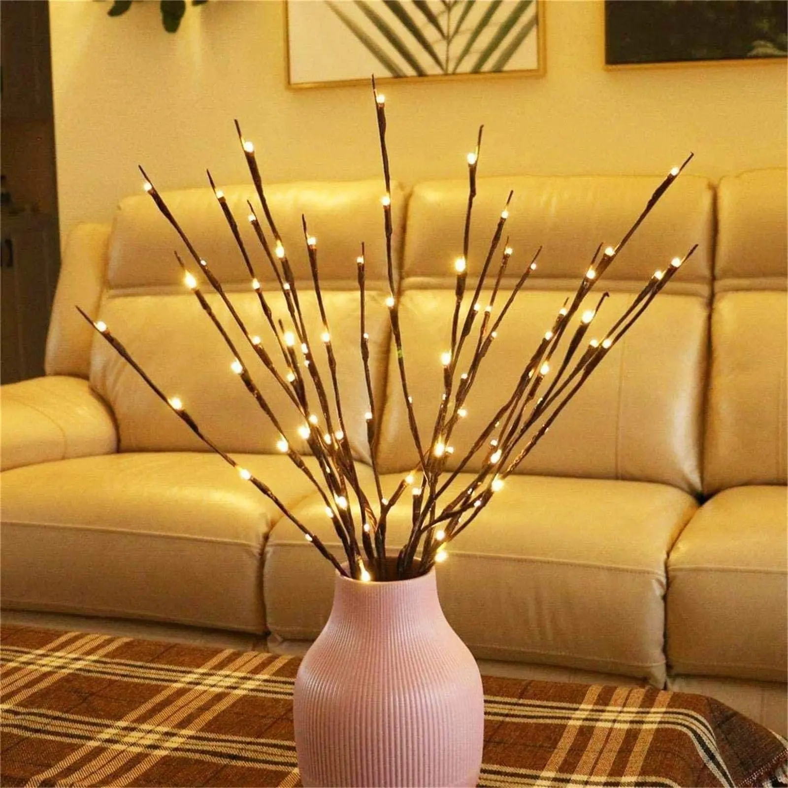 3 Pack 16 LED Branch Lights, Home Decorative Lighting for Weddings Birthdays Christmas Parties, Elegant Vase Fillers for Indoor Atmosphere, Home Decor Ornament, Party Decoration, Led Lighted, Led Light Up