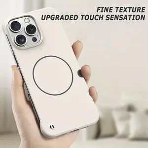 Solid Color Phone Case, Cover, Simple Monochrome Magnetic No Frame Semi-edge Ultra-thin Cooling Protective Mobile Phone Case, Phone Accessories for iPhone 16 Pro Max 15 14 Pro Max, Casing