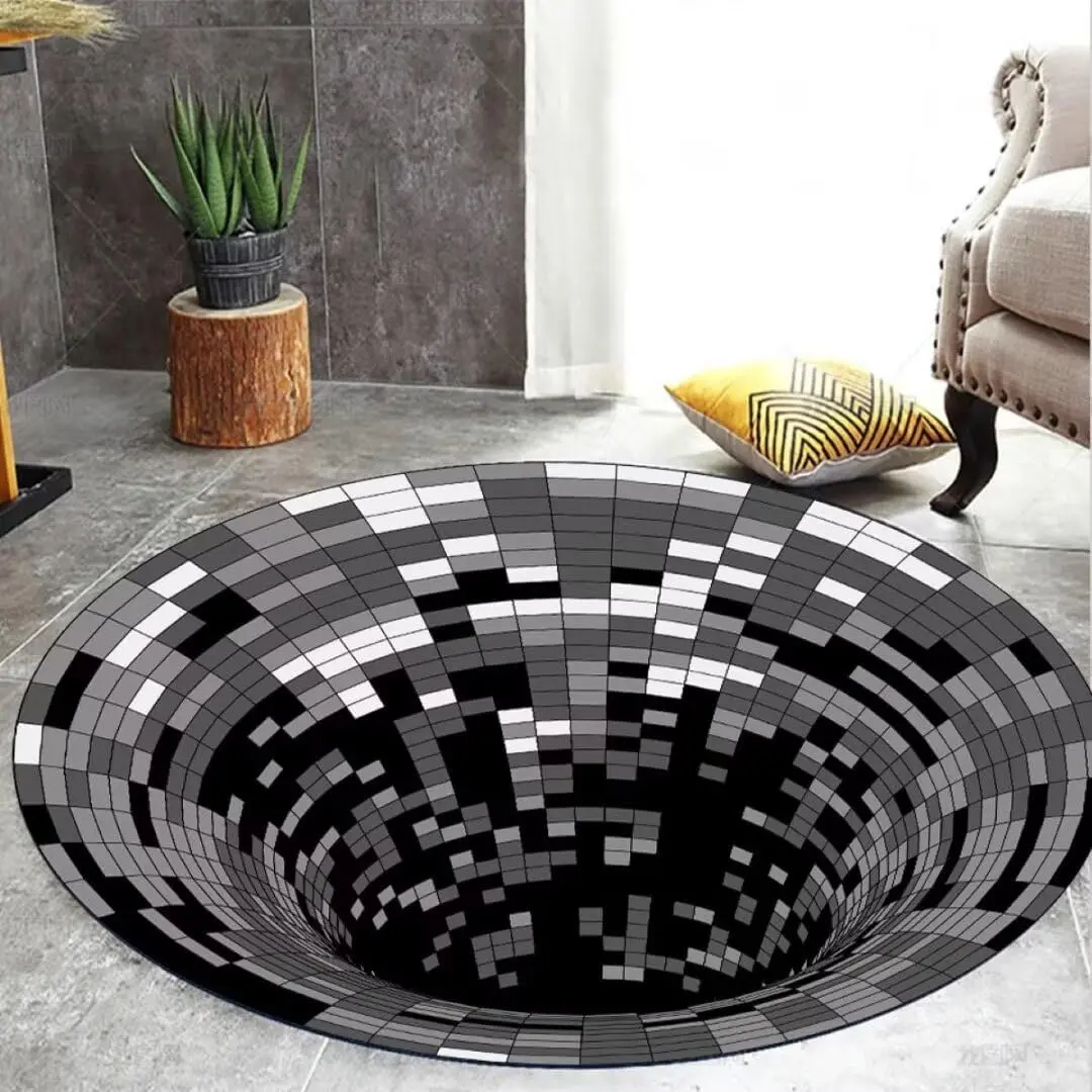 3D Carpets Optical Illusion Round Rugs Vortex Carpet Area Rug Doormat for Bedroom Living Room Bathroom Floor Mat 60x60cm Pattern20