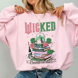 Vintage Wicked Changed For Good Sweatshirt, Wicked Pink & Green Shirt, Popular Literary Shirt for Musical Fan, Christmas Gift For Wicked Fan