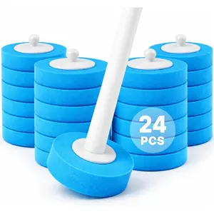 Wall-Mounted Disposable Toilet Brush Kit and Sponge Head Refills. (24pcs Refill Heads) 2026 new