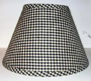 Black Checked Clip-On Lamp Shade – 6" Top, 12" Bottom, 8" Height