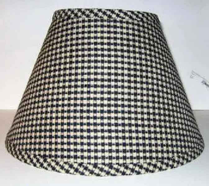 Black Checked Clip-On Lamp Shade – 6" Top, 12" Bottom, 8" Height