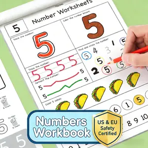 [US & EU Safety Approved] 32-Page Number Tracing & Counting Kit, Child-Safe Early Math Practice, Screen-Free Learning Resource for Kindergarten Kids