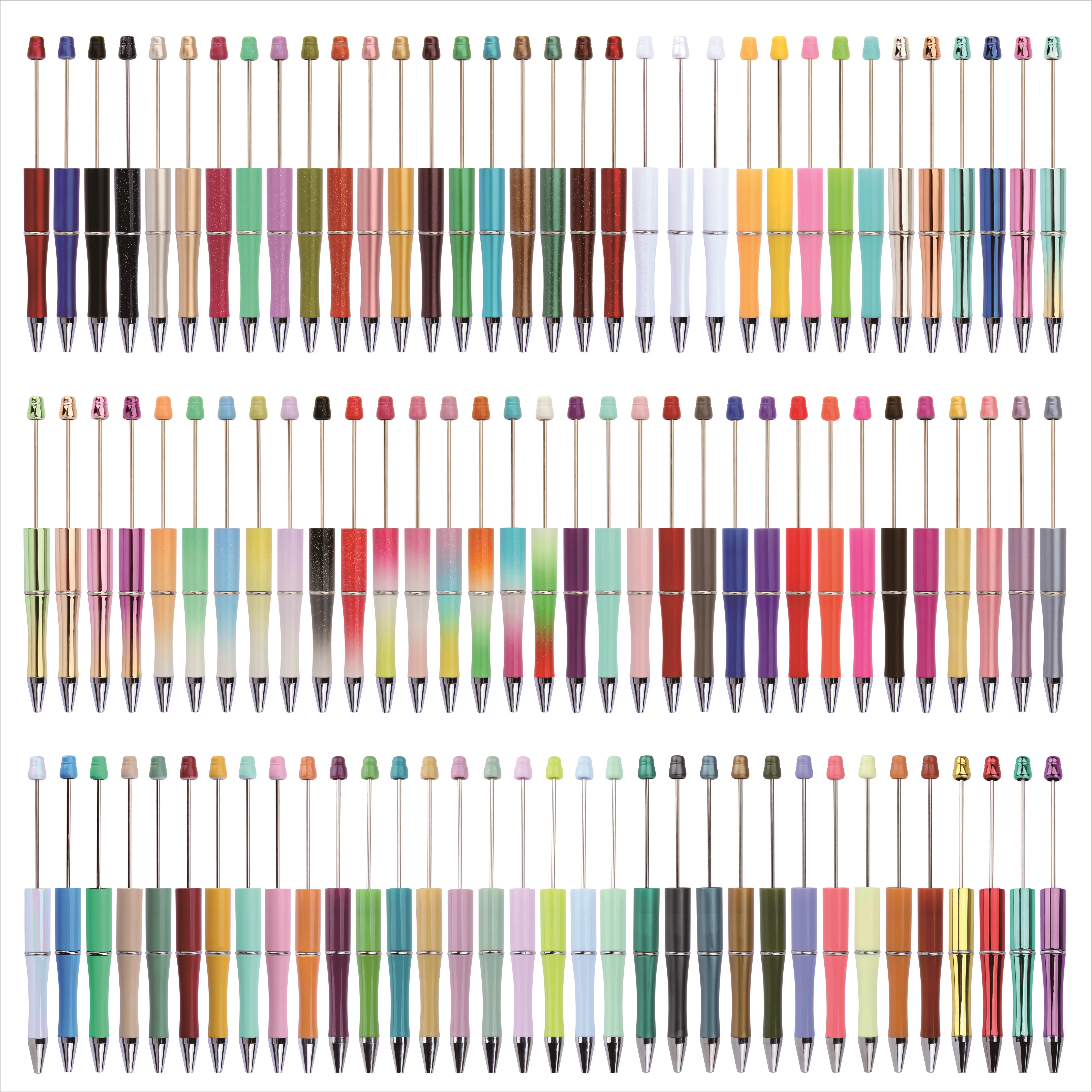 All color DIY beadable accessories Beaded Ballpoint Decorative Shafts DIY Craft Gift for Kids School Office Teachers Workplace