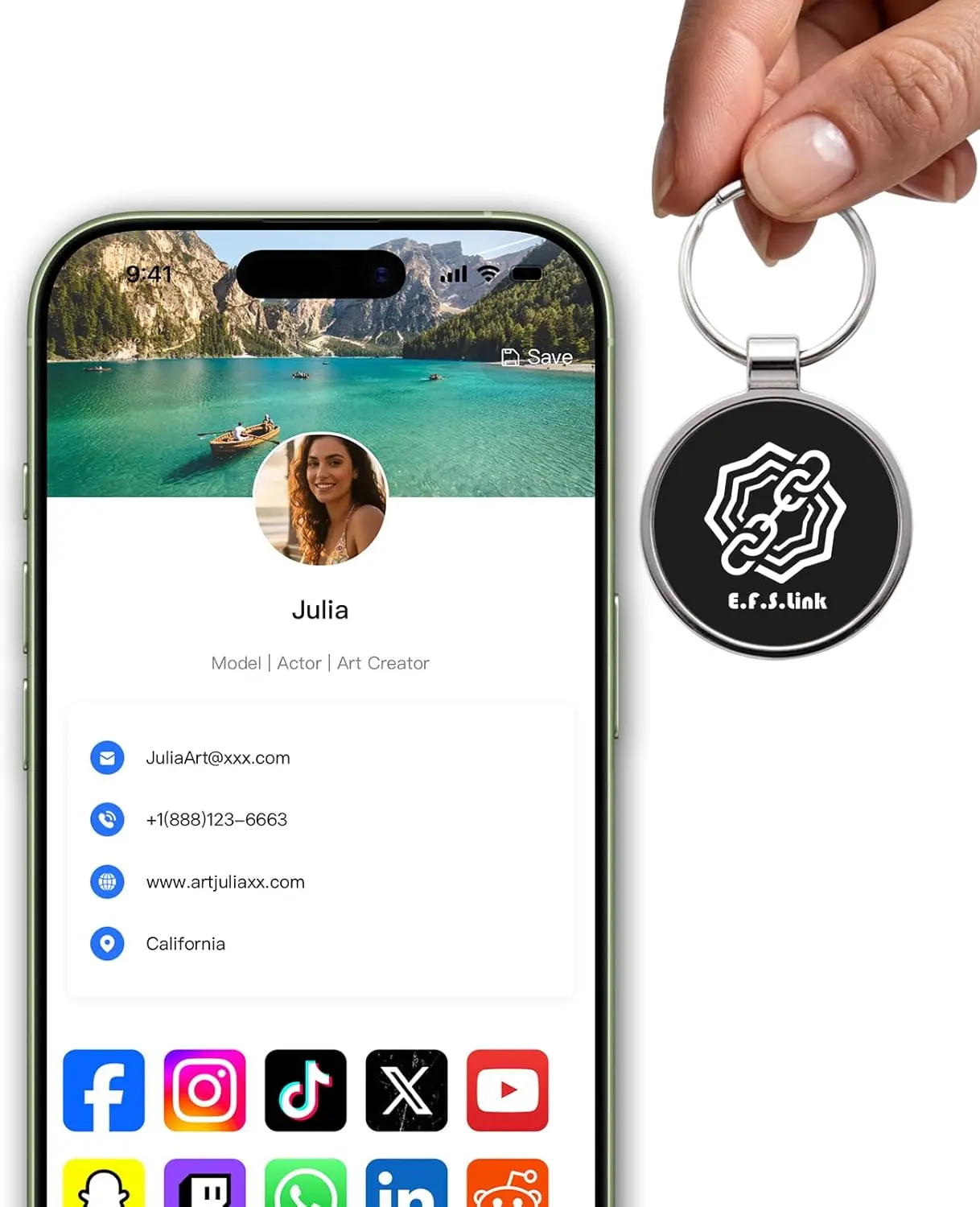 NFC Metal Keychain with NFC Chip - Laser Engraving, Durable, Compact, Elegant, Customizable Digital Business Card for Conferences, Contactless Share QR Code Tap Link Card, No Monthly Fee