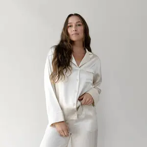 Serenity Silk Classic Long Sleeve Pajama Top - Last Chance