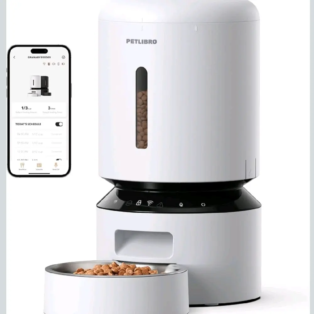 PETLIBRO Automatic Pet Feeder for Cats, L Large-Capacity Intelligent Timed Quantitative Feeding Device with Feeding Tray, 5L Video Model Cat Feeding Supply