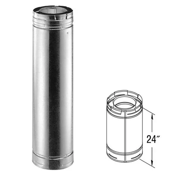 4'' x 6-5/8'' DirectVent Pro 24'' Galvanized Chimney Pipe