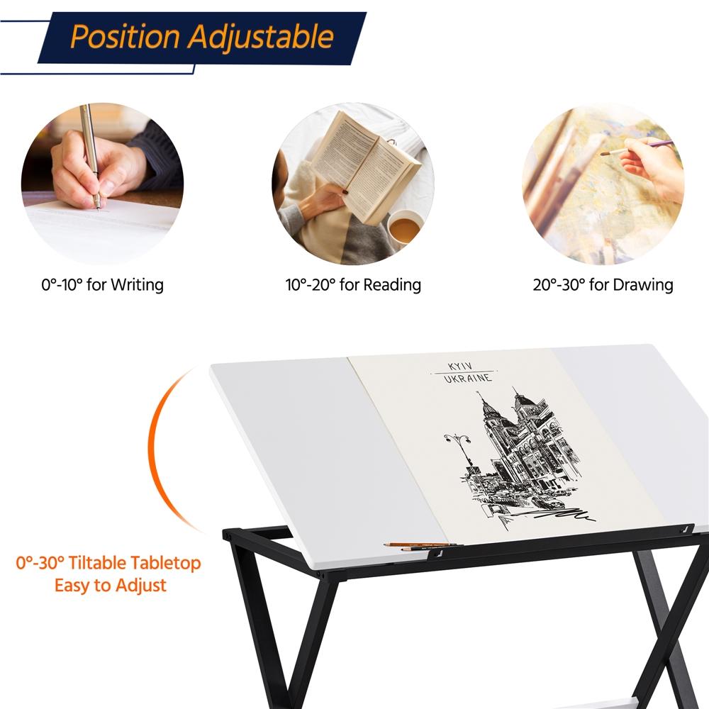 Yaheetech Drafting Table with Adjustable Tabletop Drawing Desk Art Craft Station with Pencil Ledge for Artist Painters Home Office Yaheetech Drafting Table with Adjustable Tabletop Drawing Desk Art Craft Station with Pencil Ledge for Artist Painters Home Office