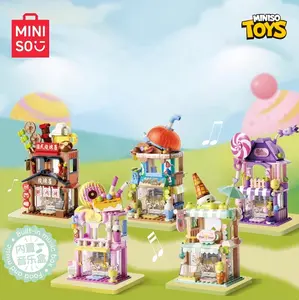 MINISO Super Sweet, Super Fulfilling, Super Happy Ice Cream Building Blocks, Premium ABS & Metal Construction, Interactive Building Toy with Tiny Furniture Accents, Safe Educational Activity for Kids 8+, The Thoughtful Holiday or Birthday Present