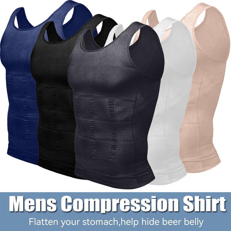 3/2/1 PACK Mens Body Shaper Tummy Vest Compression Shirts Menswear Male Compression Shirt Tank Top Shapewear Workout Tighten Abdomen Undershirt Athletic Compression Under Base Layer Sport Tank Top