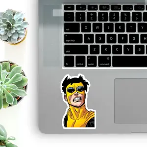 Dark Rage Invincible Vinyl Sticker, Intense Superhero Face Sticker, Laptop Car Phone Decor