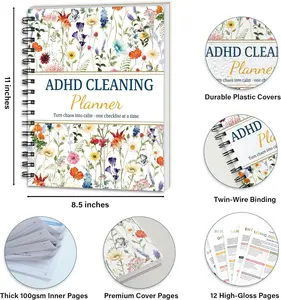 ADHD Cleaning Planner Daily Weekly Monthly | Erasable Cleaning Checklist Organizer for Adults Teens | Break Chores Into Small Wins Home Planner