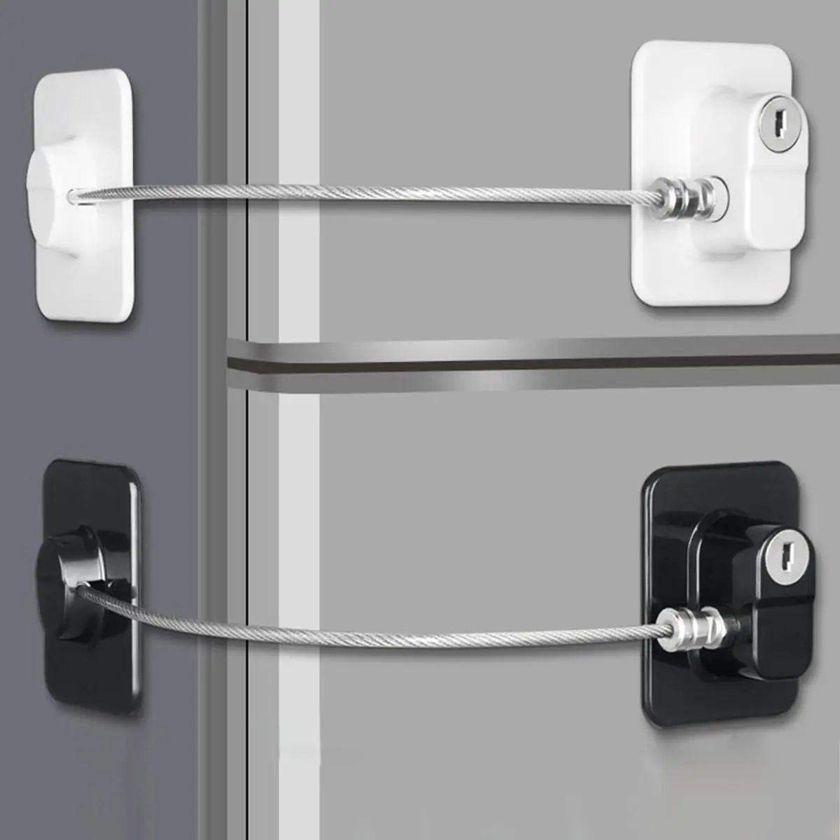 🔒 2-Pack MULTI-USE Child Proof Locks 🔒 No-Drill Adhesive Installation for Fridge, Windows, Drawers & Cabinets! Strong ABS Material with Keys - Ultim