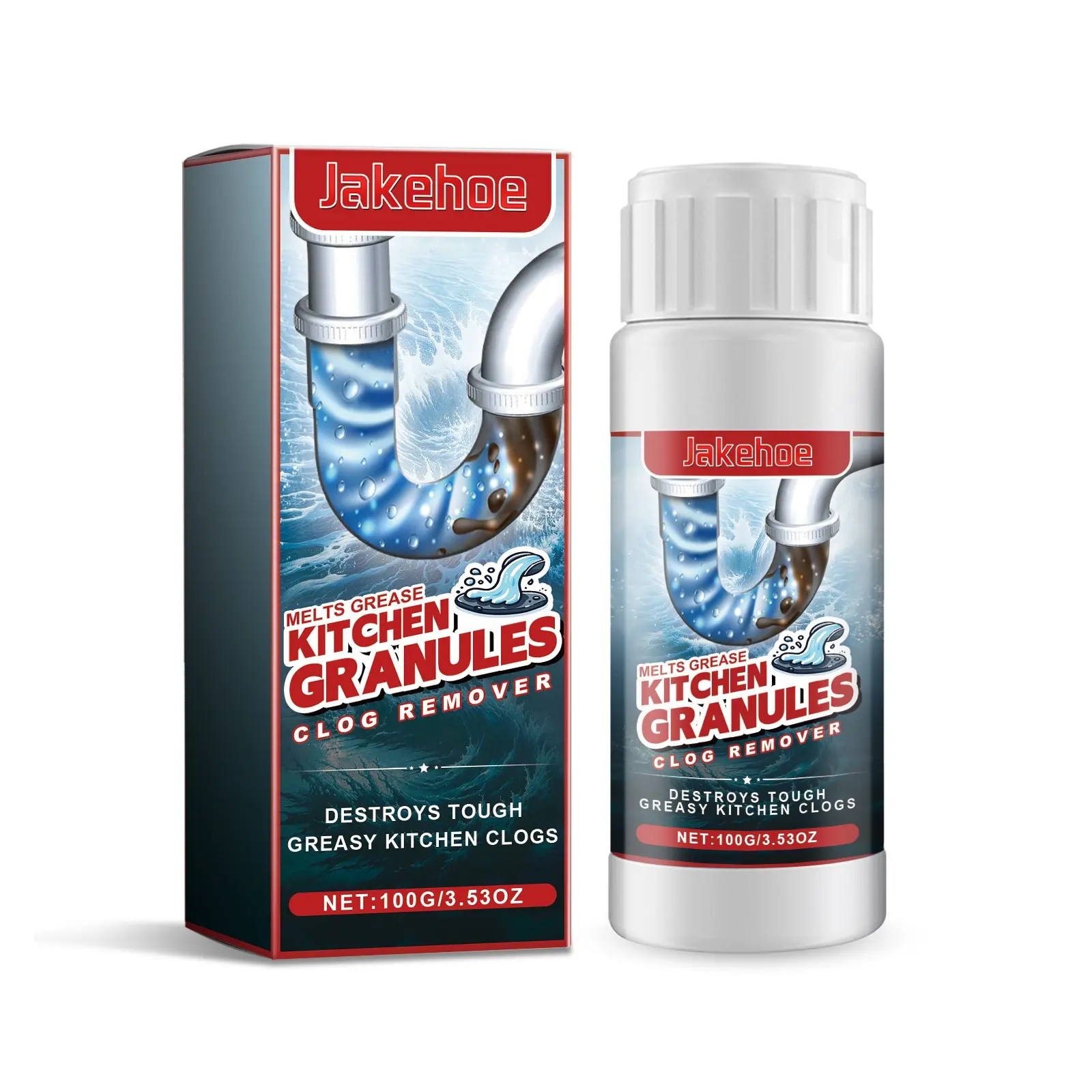Drain Cleaner Powder, Drain Unclogger, Dissolves Clogs in Bathroom Sinks, Toilets & Kitchen, Prevents Blockages, Effective Cleaning Solution, Household Cleaning Products