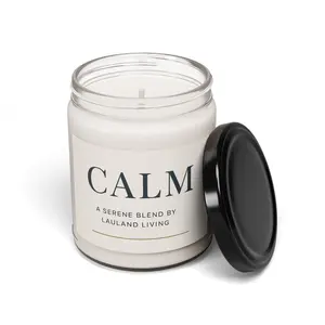 Soy Candle CALM Scented 9oz Lavender Chamomile Sage Rosemary Sandalwood Cedarwood