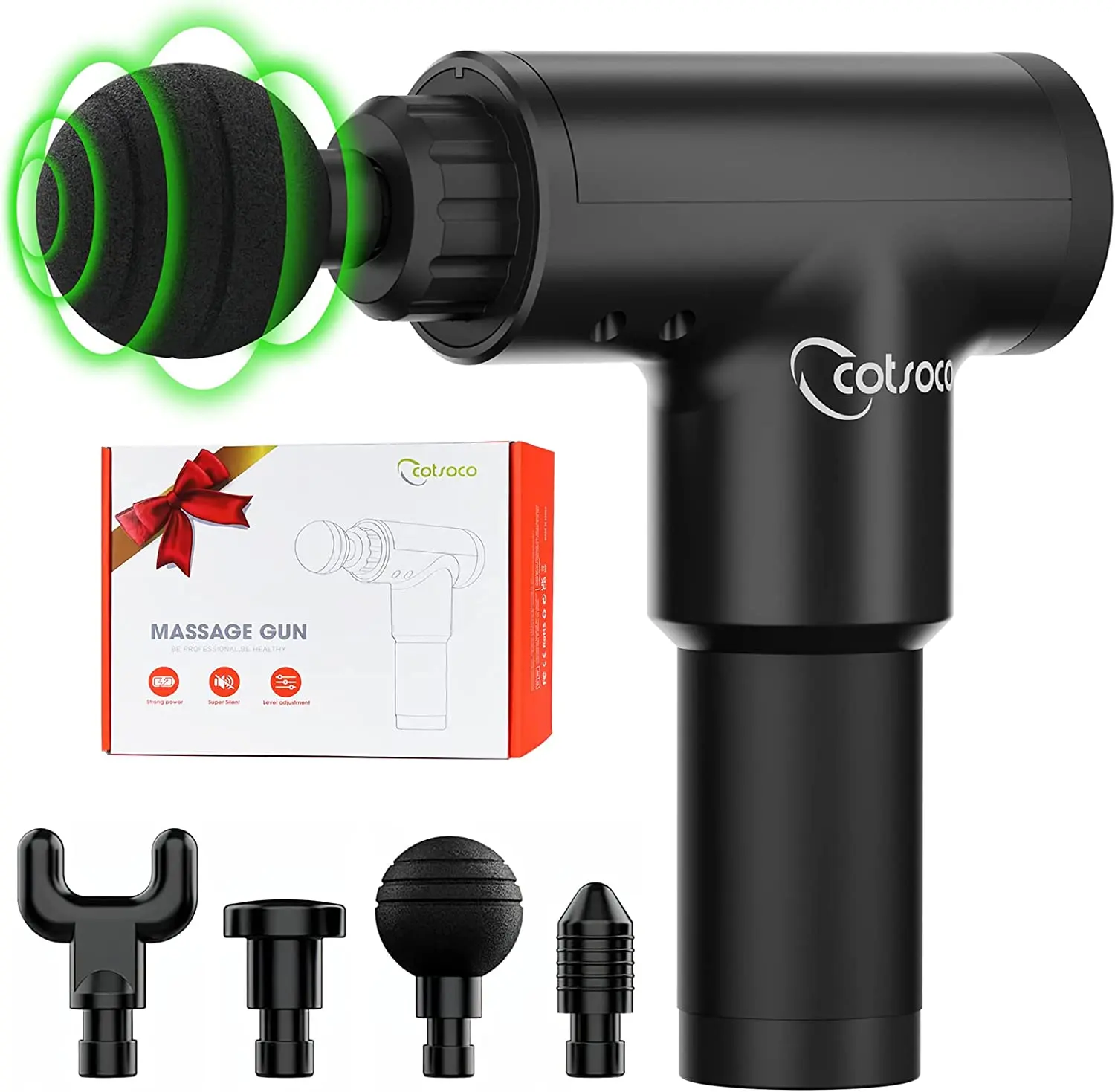 Cotsoco Handheld Battery-Powered Vibration Muscle Massage Gun - 6 Speeds Deep Tissue Massager for Back, Neck - Gifts for Parents, Friends - Cozyvibes, Effortlessbeauty, TikTokShopBlackFriday, Massagers