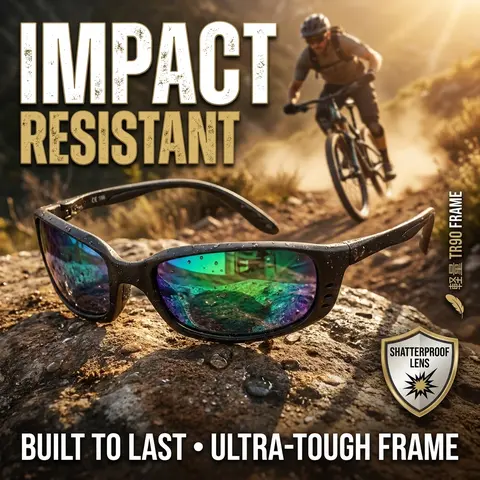 Premium TR90 Sports Sunglasses Impact Resistant PC Lens Outdoors Hiking Cycling