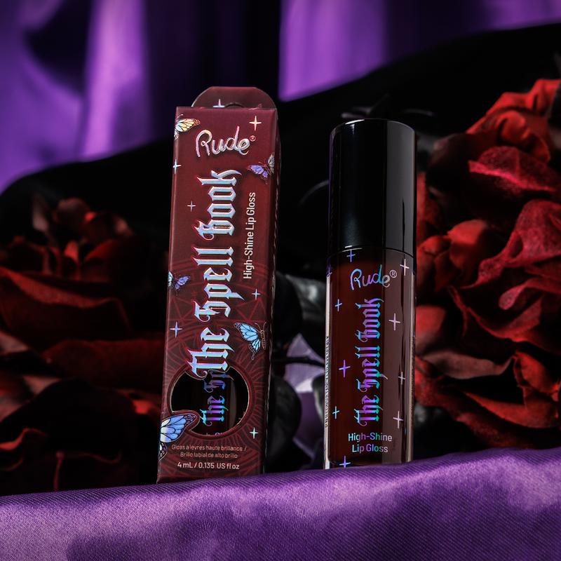 Rude Cosmetics The Spell Book High Shine Lip Gloss - Pigmented, Glossy Finish, Creamy Texture, Hydrating & Smooth, Spellbinding Shades for Ultimate Comfort