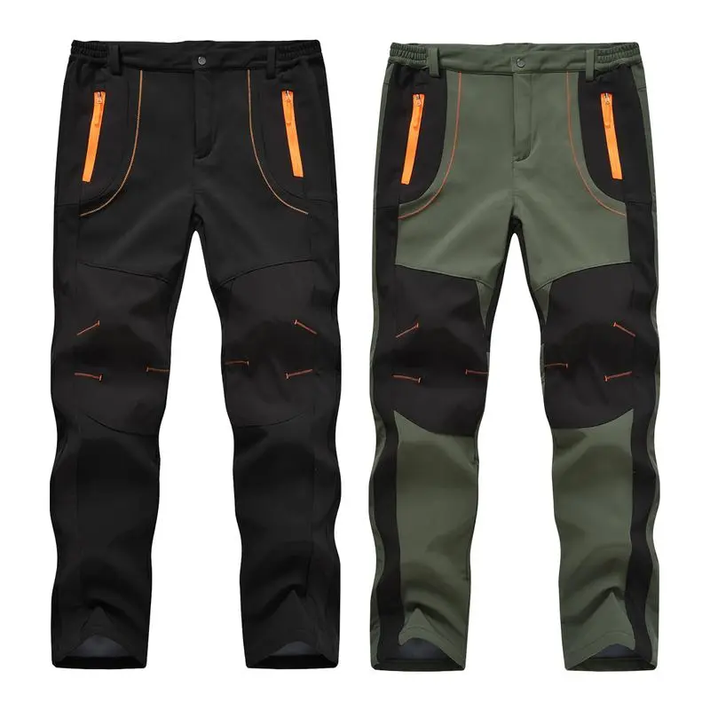 2026 2 PACK Men's Snow Ski Hiking Pants Waterproof Winter Fleece Lined Pants Camping Ice Fishing Pants with Belt High Rise Joggers High Waisted Joggers, ComfortWear, EverydayEssential, Breathable, NewCollection