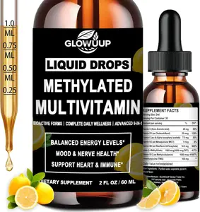 Multivitamin for Women & Men, Methylated Multivitamins & Multiminerals liquid Drops with Methylfolate B12 B2 Vitamin C E D3 K2, Methyl Multi Vitamin for Daily Wellness & Immune HealthNon-GMO, Vegan