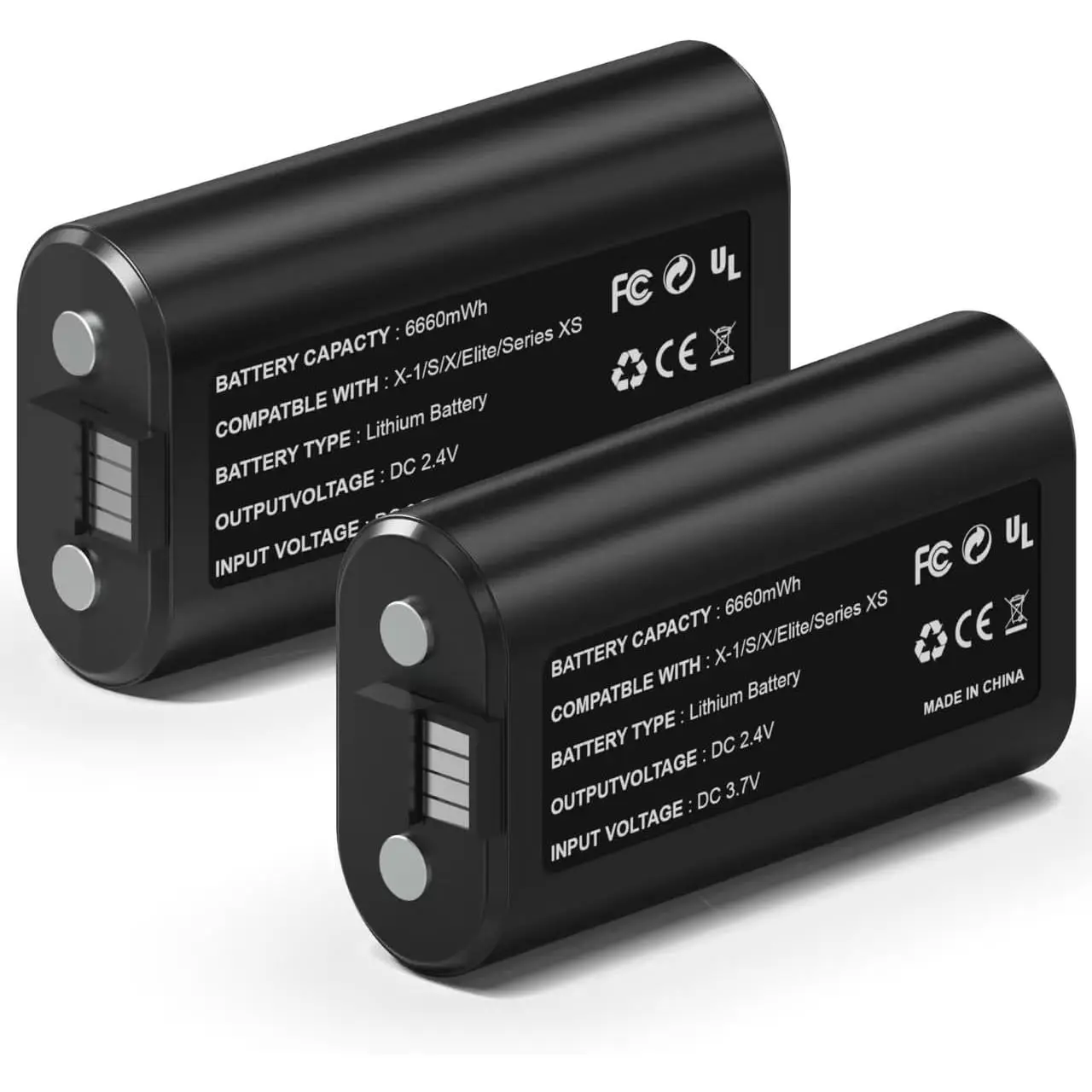 2*6660mWh Rechargeable Battery Pack for Xbox Series X/S & One/One S/One X/Elite Controllers, Overcharge/Short-Circuit Protection| Play & Charge Simultaneously, FCC/CE Certified