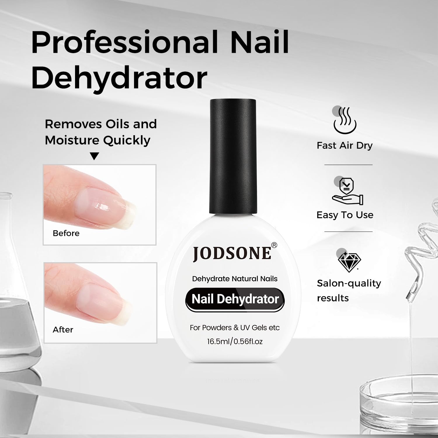 JODSONE 2Pcs 16.5ml Nail Dehydrate Primer Kit, Superior Bonding for UV Gels, Professional & DIY Nail Art, Long-Lasting Adhesion, Ideal Gift