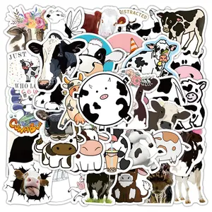 Cute Cow Pattern Sticker, Decorative Sticker for Scrapbook, Diary, Notebook, Water Bottle, Car, Laptop, Phone Case, Sticker Decals