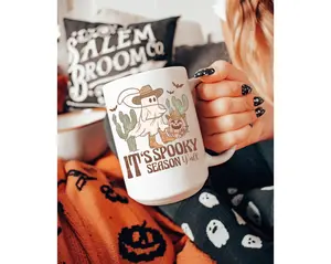 Halloween Spooky Western Mug 15oz Halloween Mug Spooky Coffee Cup Ghost Halloween Cup Ghost Halloween Cup Haunt Cup Ghostie Coffee Mug