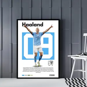 Haaland Football Legends Poster Print No frame