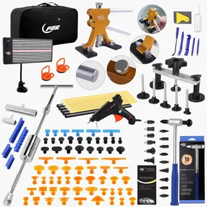 Paintless Dent Repair Kit, Dent Puller Kit,  Dent  with Dent Lifter, Bridge Puller, Slide Hammer 2 in 1 T-Type Slide Hammer for Repair Door Ding, Creases and Hail