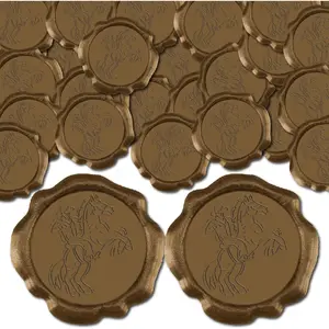 Cowboy Wax Seal Stickers 50 count Self Adhesive Wedding Invitation Envelope Sealing  Sticker Horse Vinatge Bronze for Birthday Christmas Wrapping Party DIY Craft Greeting Card Decor