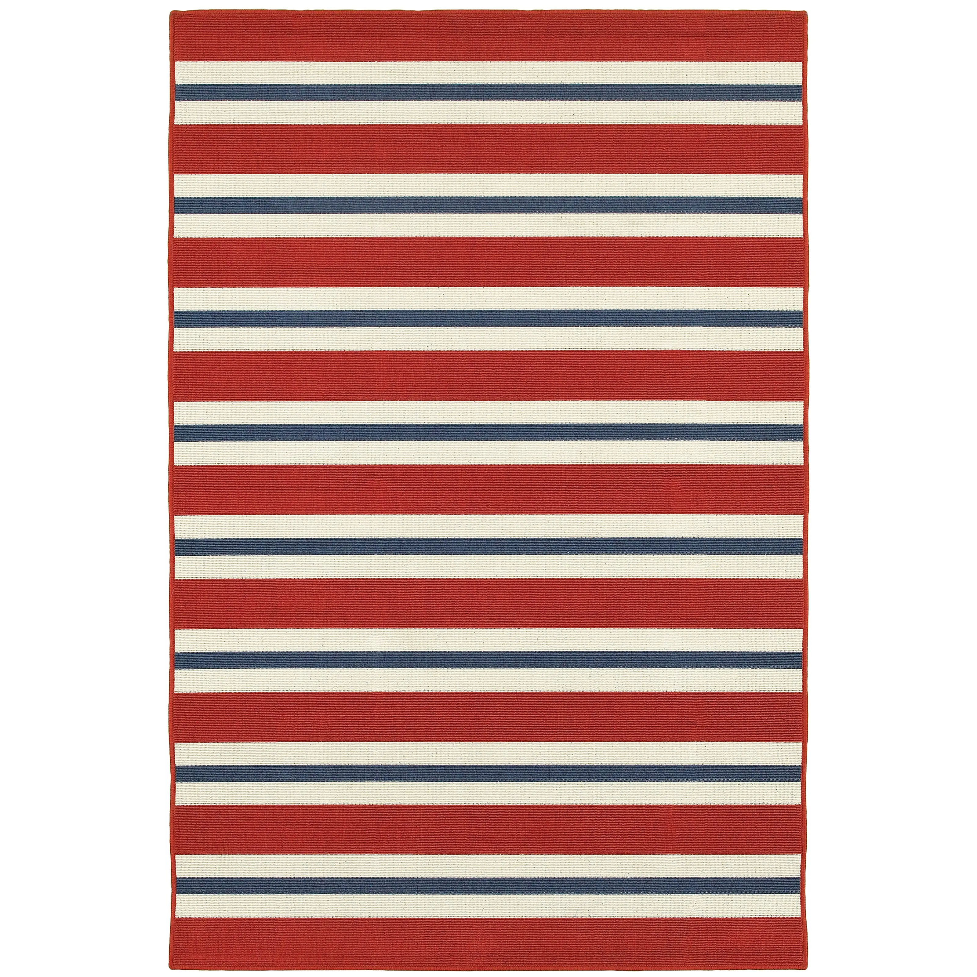 Oriental Weavers Meridian 5701R Red Blue Nautical & Coastal Machine Woven Rugs