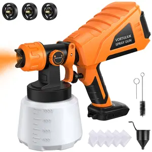 Portable Electric Cordless Paint Sprayer Gun-Compatible with Dewalt 20V Max Batteries, Adjustable Latex Paint Spray Tool for House Painting, Interior and Exterior, Furniture, Fence, Door, Car Paint - Includes 3 Copper Nozzles and Cleaning Kit (Tool Only)