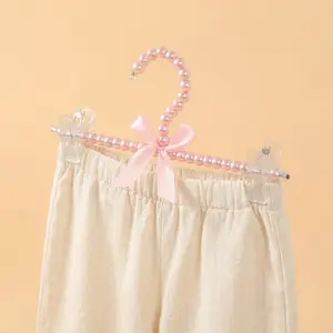2 Pack Pearl Knot Hanger with Clip Hanger Pearl Pants Pants Hook for Pants, Jeans, Skirts, Jewelry Rack