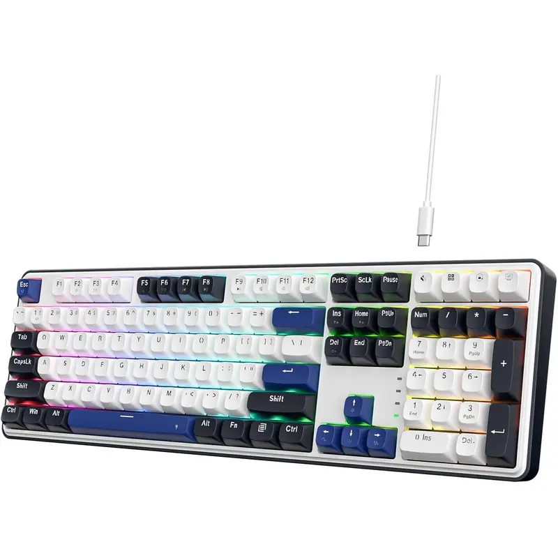 Redragon K689 Gasket Creamy RGB Gaming Keyboard - 108-Keys Mechanical Keyboard with 4 Extra Hotkeys, Adjustable Hot-Swappable Socket, 3-Layer Foam & Silicone Noise Dampening, Mixed Color Keycaps, Custom Linear Switch, RGB Lights