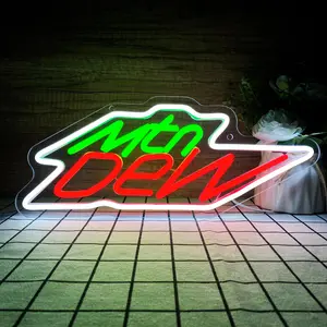 Mountain Dew LED Neon Sign, USB Powered Switch Controlled Wall Hanging Light, Multipurpose Wall Art Neon Sign for Bedroom, Shop, Party